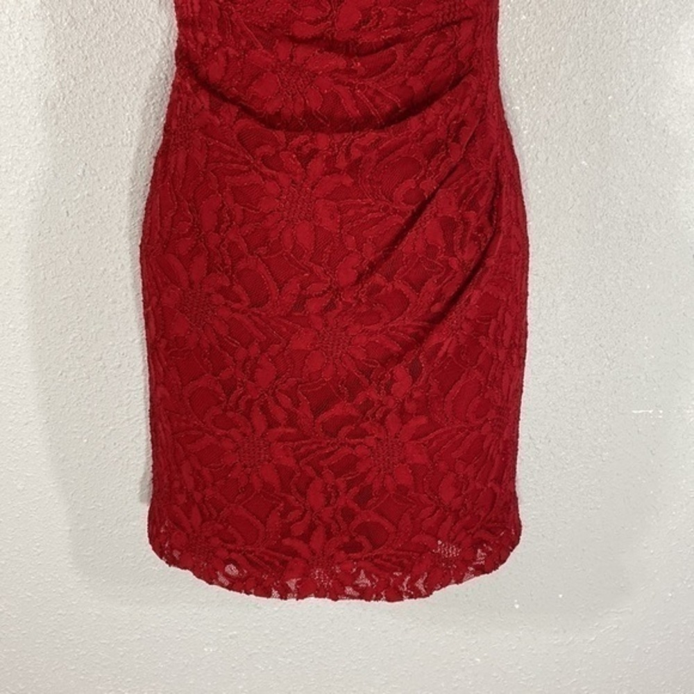 Lauren Ralph Lauren Red Lace Sheath Dress - Picture 3 of 13